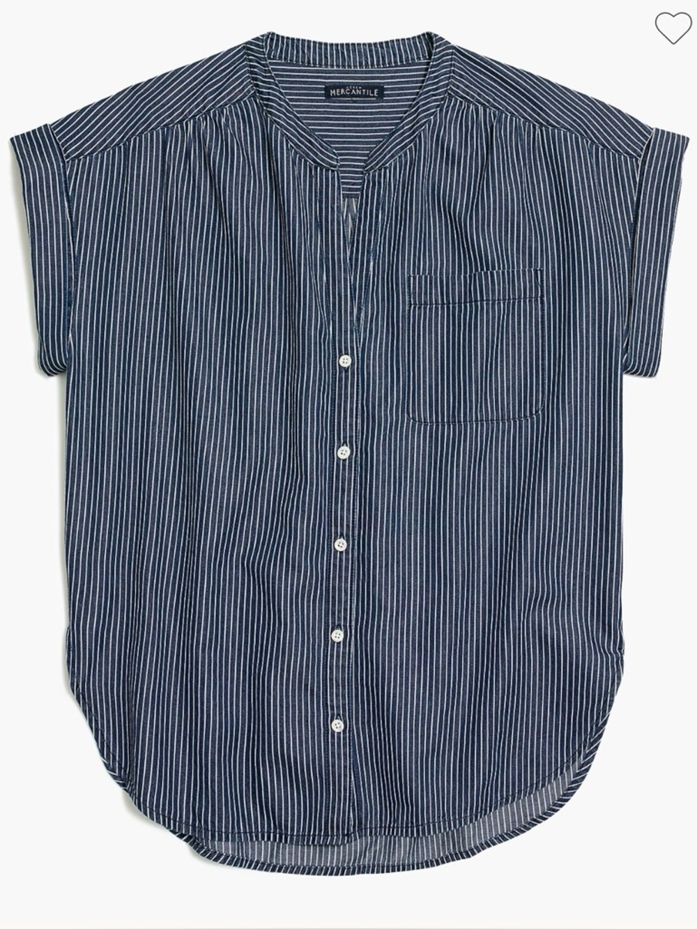 JCrew factory Striped chambray camp shirt